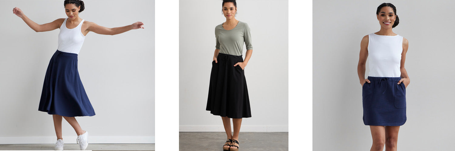 womens organic cotton skirts - fair trade clothing ethically made