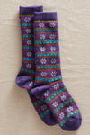 fair trade pattern alpaca socks - red pink - stars stripes - ethically made - fair indigo