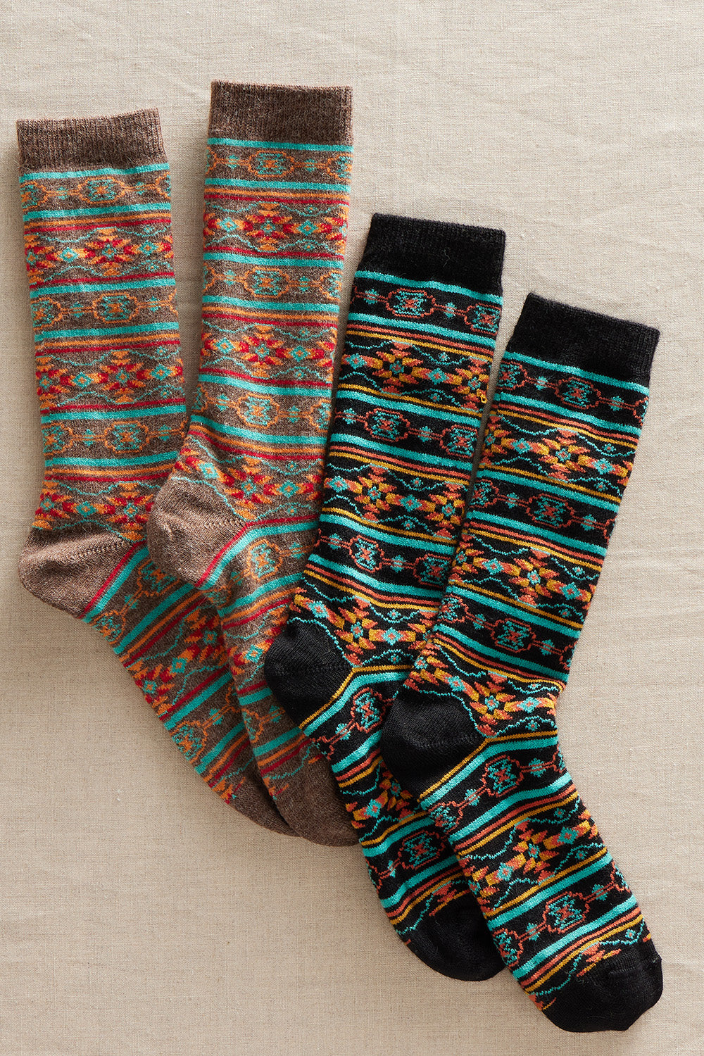 fair trade pattern alpaca socks - southwest - ethically made - fair indigo