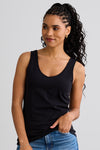 womens organic cotton scoop tank top- black - fair indigo fair trade ethically made