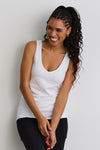 womens organic reversible neck 2 in 1 tank - white - fair indigo fair trade ethically made