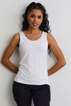 womens organic pima cotton reversible tank top-white - fair indigo fair trade ethically made