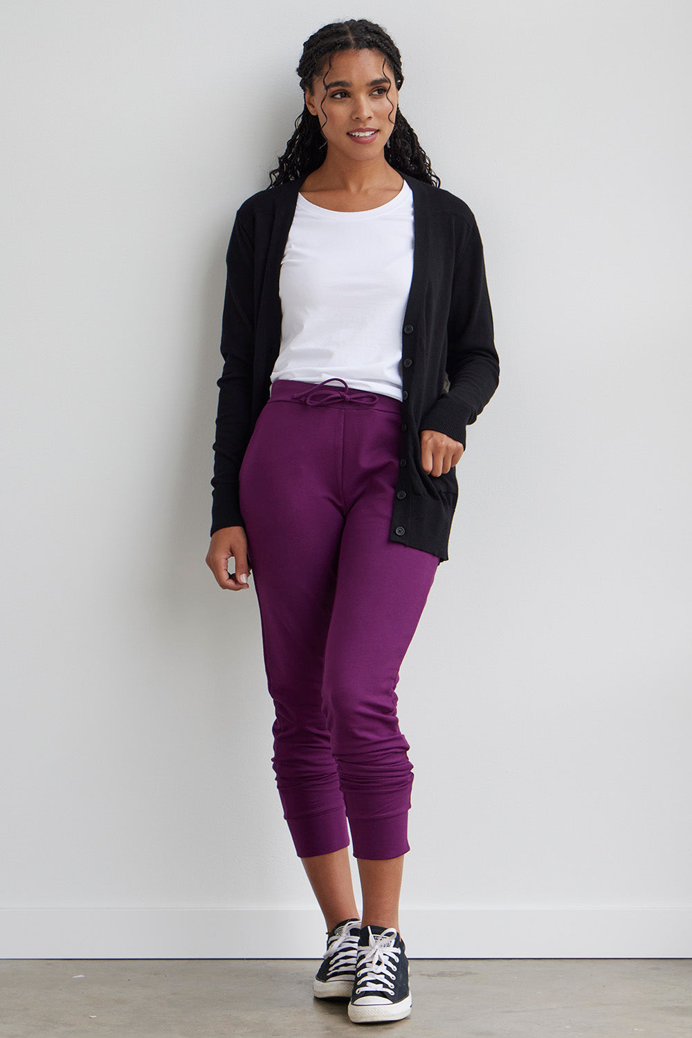 Purple boyfriend store cardigan