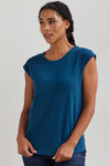 womens organic cotton easy tee - peacock blue - fair indigo fair trade ethically made