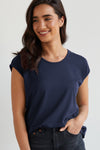 womens organic cotton easy tee - midnight navy blue - fair indigo fair trade ethically made