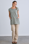 Women's Organic Cap Sleeve Pocket Tunic