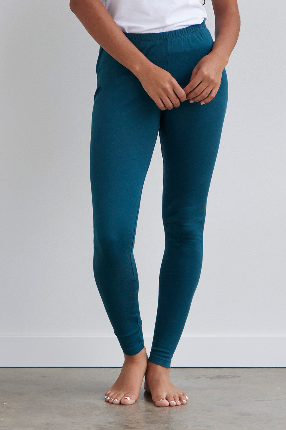 Leggings - High waist, slimline - Bamboo, organic cotton leggings- Light  blue