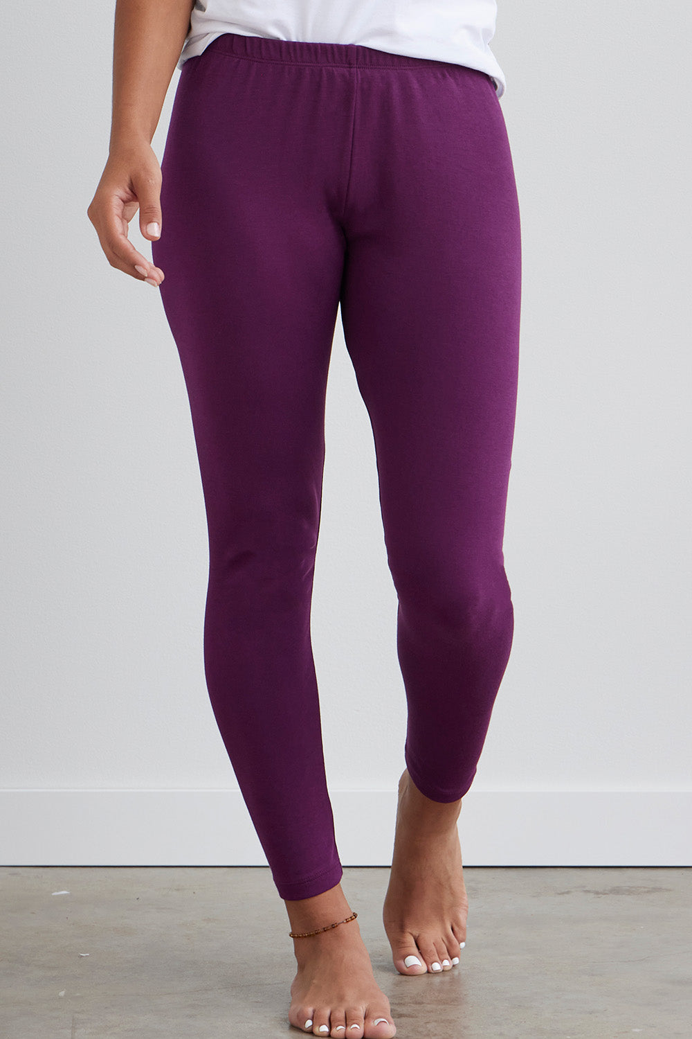 Women's Full Length Cotton Leggings With Elasticated Waist Free Size All  Colors