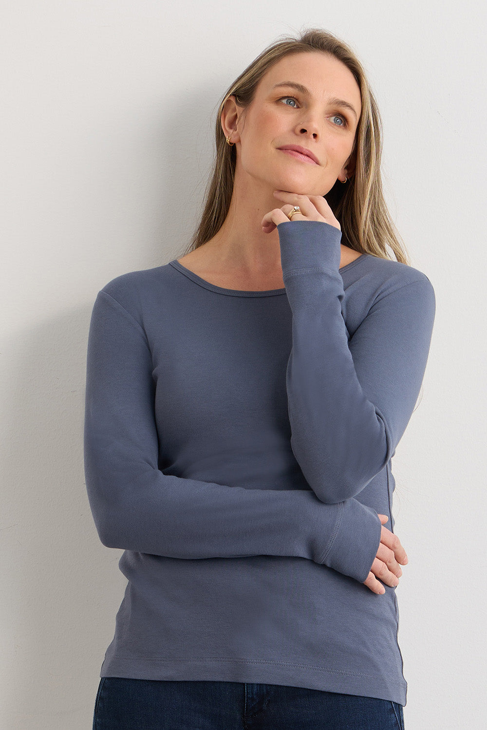 Women's Cool Stretch Fitted Long Sleeve Tee made with Organic Cotton