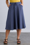 Women's 100% Organic Cotton Midi Skirt with Pockets