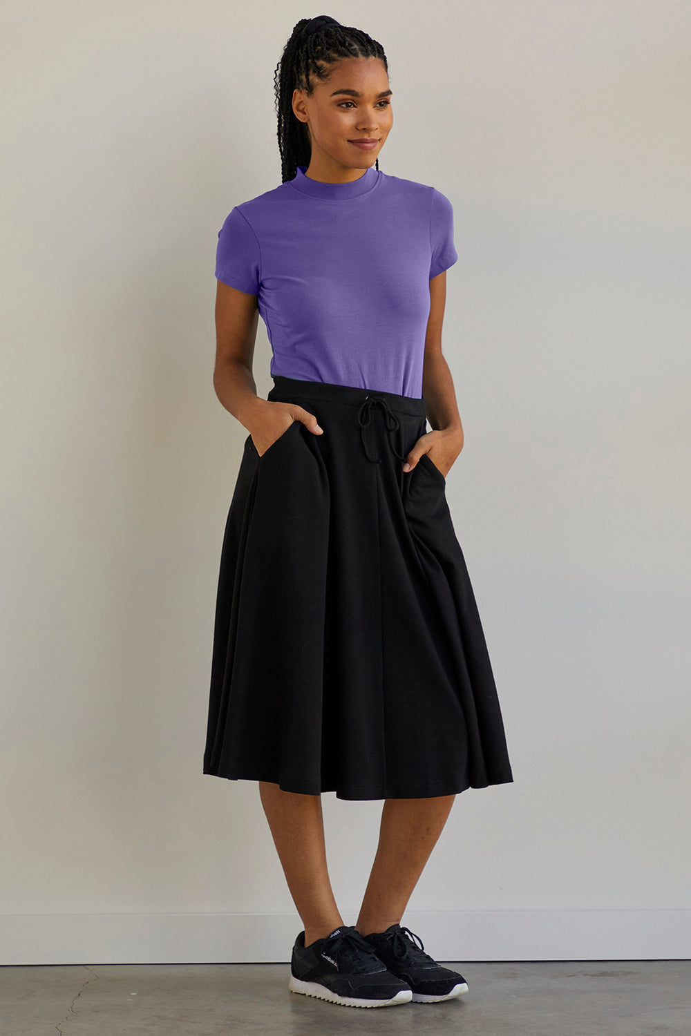 Women's 100% Cotton Midi Skirt, Organic Cotton Skirt