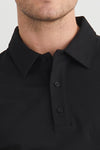 mens 100% organic cotton luxe polo - black - fair indigo fair trade ethically made