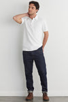 mens organic all cotton luxe polo - white - fair indigo fair trade ethically made