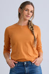 Women's 100% Organic Cotton Relaxed Long Sleeve Crew Neck T-Shirt