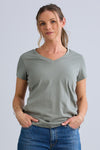 Women's 100% Organic Cotton Relaxed V-neck T-shirt