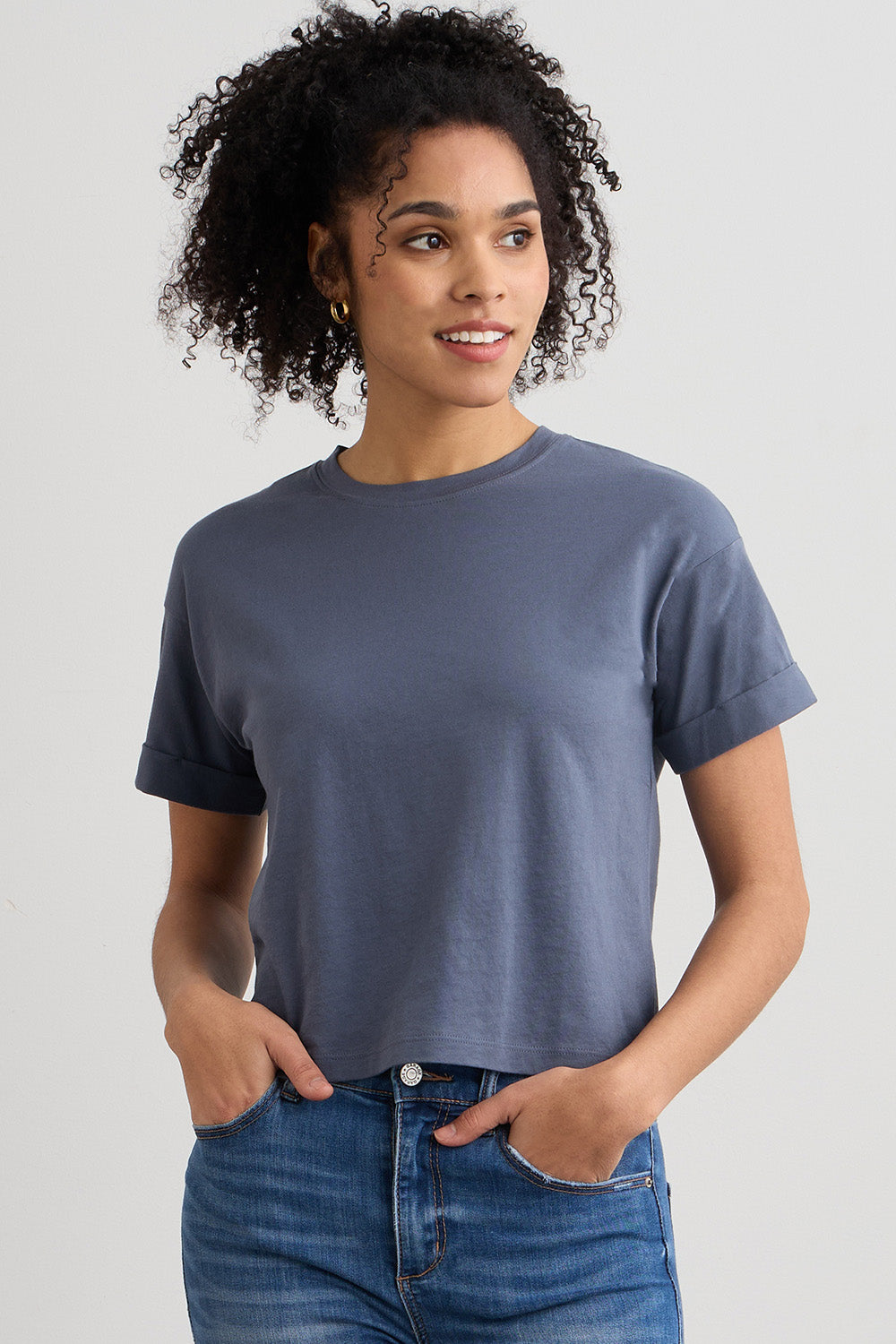 New:Cotton 24/7 Crop Tee