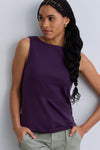 Women's Luxe 100% Organic Cotton Sleeveless Boat Neck Tee