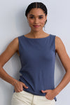 Women's Luxe 100% Organic Cotton Sleeveless Boat Neck Tee