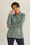 Women's 100% Organic Cotton Knit Button Down Shirt