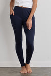 womens organic all-cotton pocket leggings - black - fair indigo fair trade ethically made