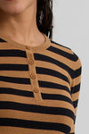 Women's Organic Cotton Stripe Henley Sweater