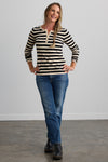 Women's Organic Cotton Stripe Henley Sweater