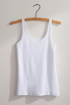 womens organic 100% cotton luxe tank - white - fair indigo fair trade ethically made