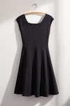 womens organic cotton ballet neck dress - black - fair indigo fair trade ethically made