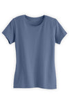 womens organic cotton relaxed crew neck tee - forever blue - fair indigo fair trade ethically made