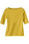 Women's Organic Elbow Sleeve Boat Neck Top