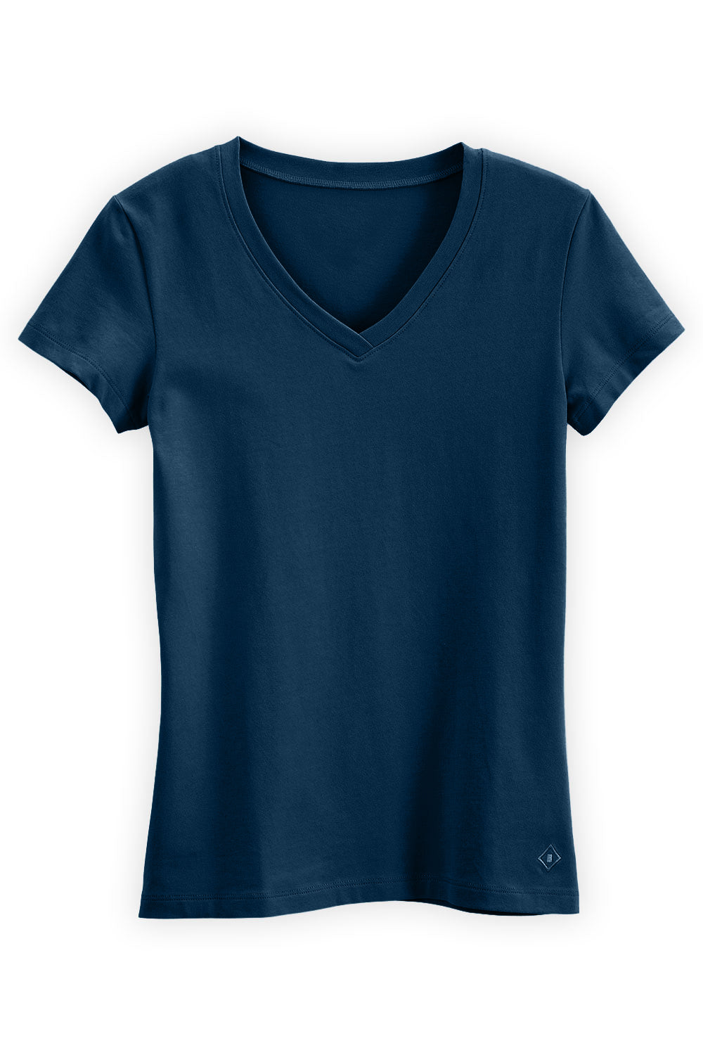 Fair Indigo Organic V Neck T Shirt L Dark Ocean