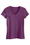 womens organic pima cotton v-neck tee - plum purple - fair indigo fair trade ethically made