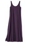 womens all cotton organic midi tank dress- eggplant purple - fair trade ethically made