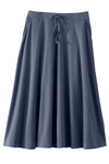 womens organic pima cotton pocket midi skirt- slate blue- fair trade ethically made