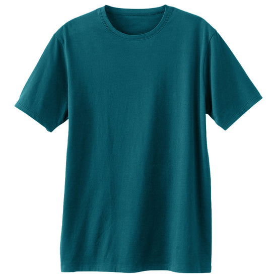 mens 100% cotton crew neck t shirt- deep teal green - fair trade ethically made