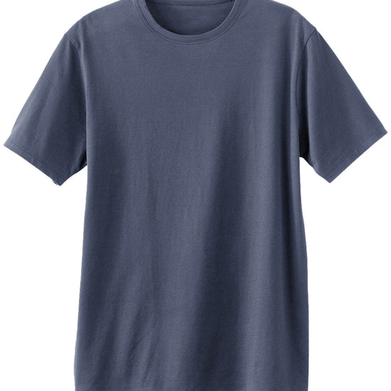 mens organic all cotton crew neck t shirt- slate blue - fair trade ethically made