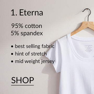 organic pima cotton eterna blend jersey fabric - mid weight with  5 percent spandex