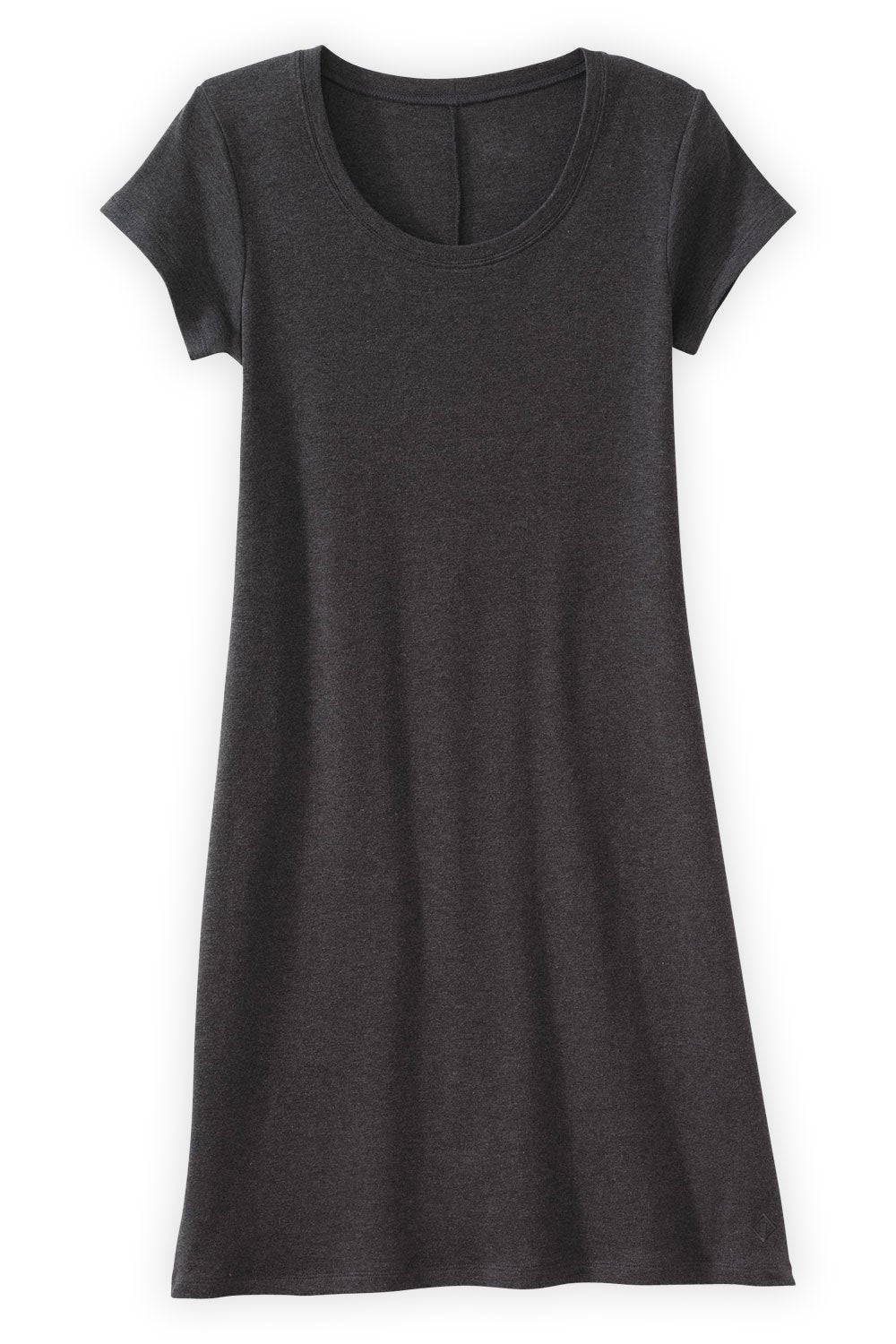 womens 100% organic cotton t-shirt dress - dark charcoal heather grey - fair indigo fair trade ethically made