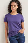 womens organic cotton relaxed crew neck tee - violet blue purple - fair indigo fair trade ethically made