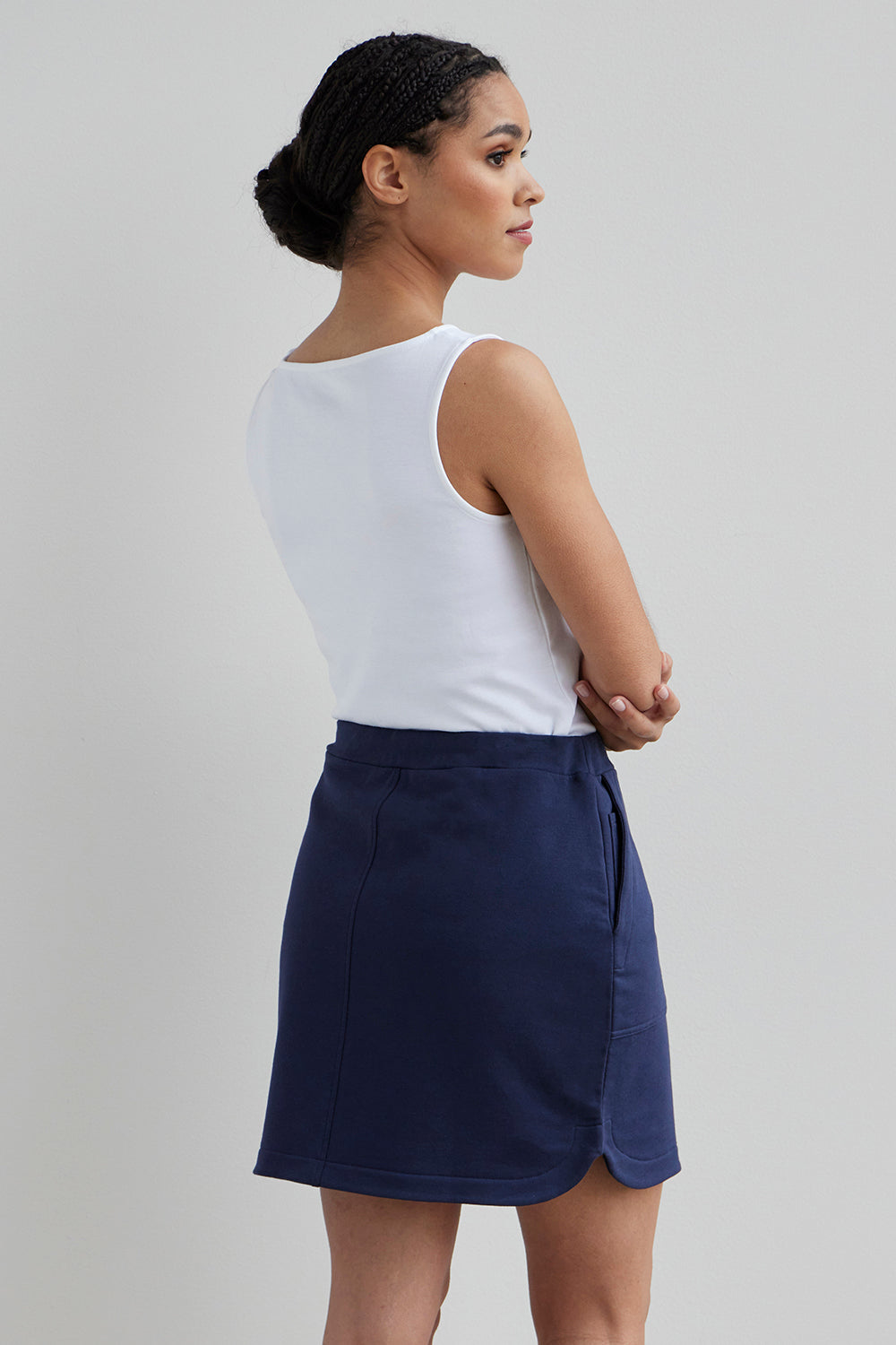 Women's Organic Cotton Mini Skirt, French Terry Mini Skirt