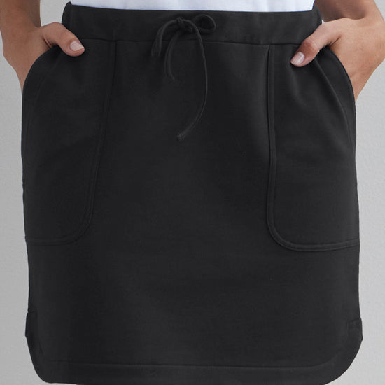 organic cotton pocket mini skirt - black - fair indigo -fair trade - ethically made