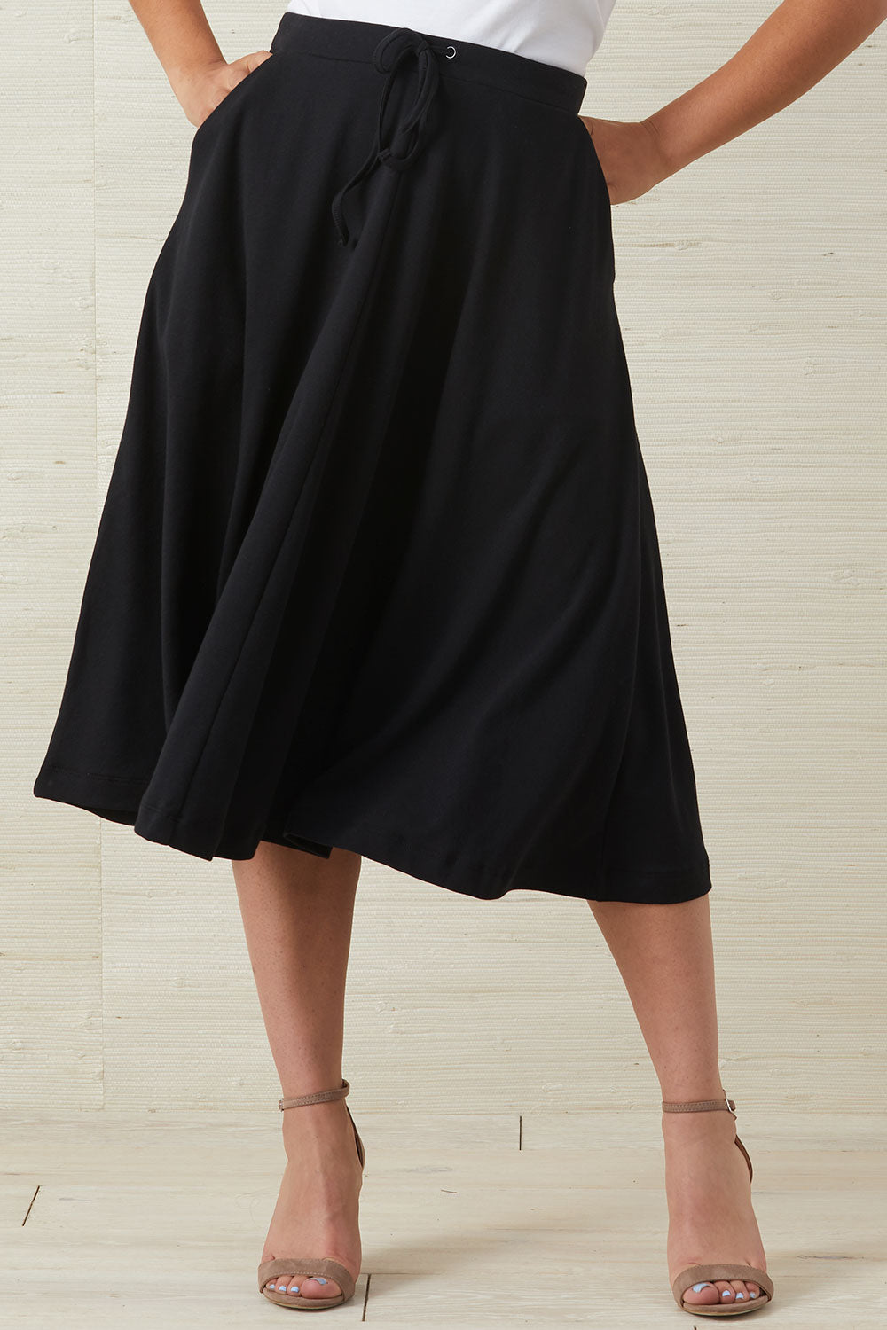 Women's 100% Organic Cotton Midi Skirt with Pockets