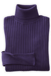 womens organic ribbed turtleneck sweater - violet blue purple - fair indigo fair trade ethically made